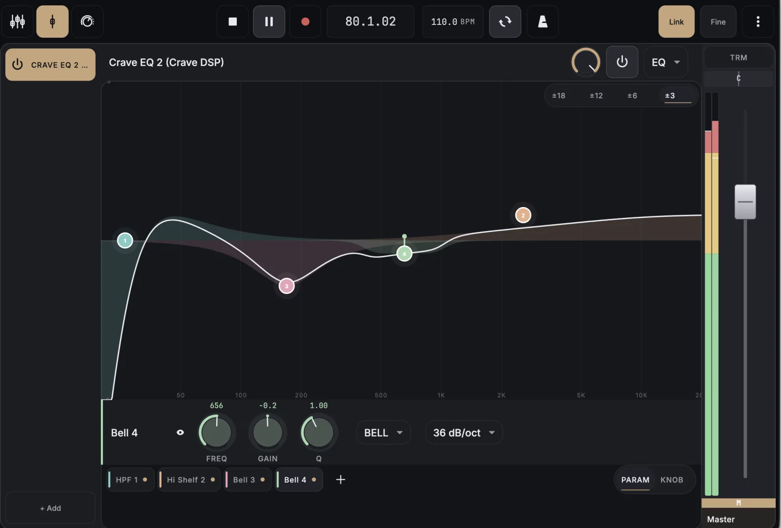 Open a mapped EQ plugin