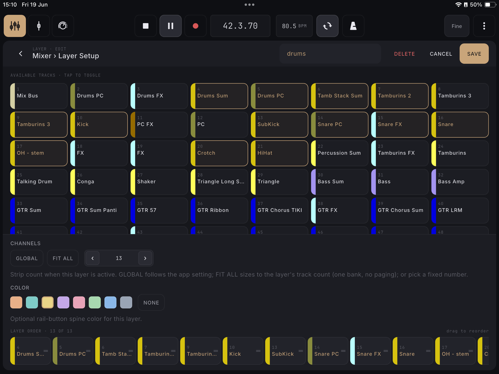 Build a custom fader layer